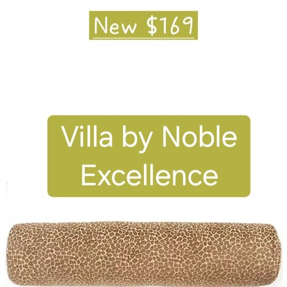 Villa By Noble Excellence Leopard Animal Bolster Pillow Tan New Body Long 36" - Picture 1 of 12